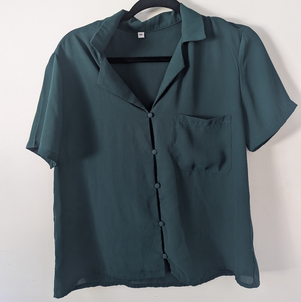 Women's Forest Green Short Sleeve Shirt